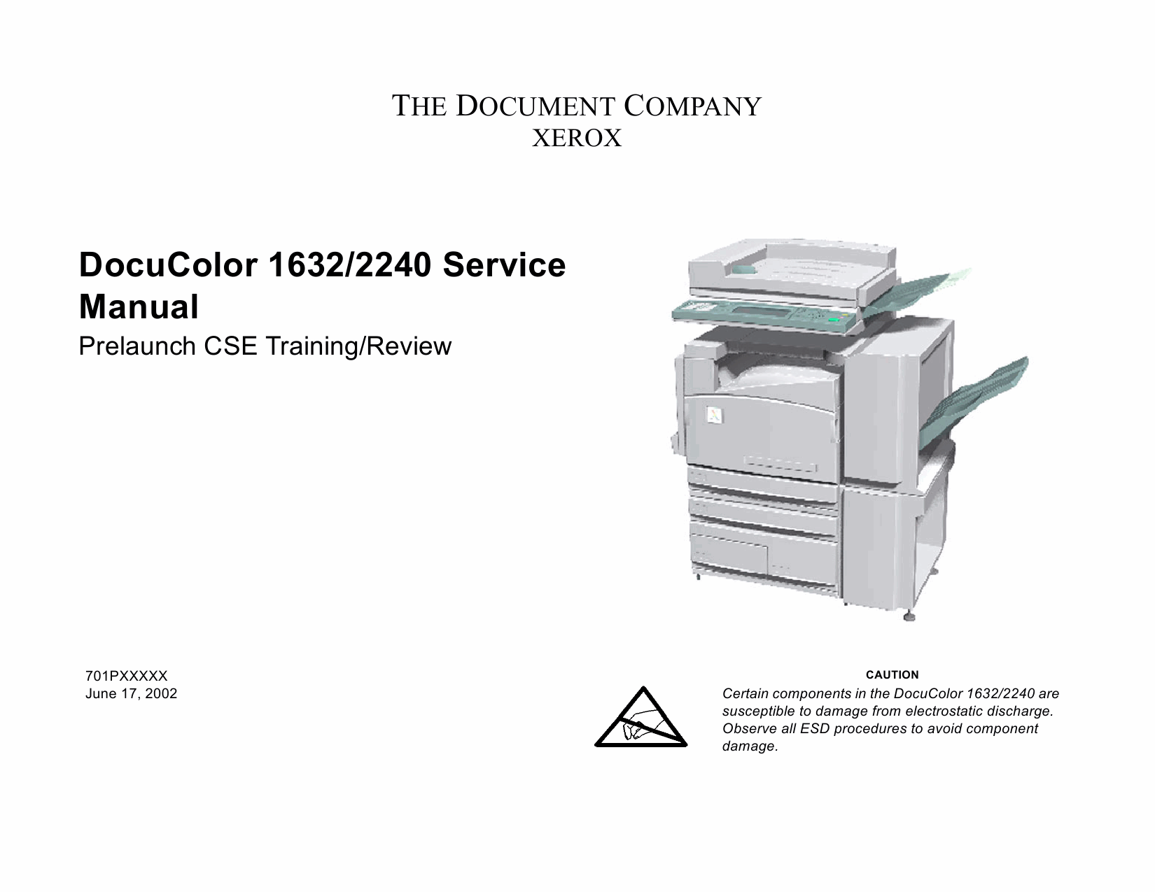Xerox DocuColor 1632 2240 Parts List and Service Manual-1